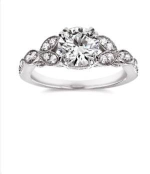 Kobelli Antique Style Round-cut Diamond Engagement Ring 1 1/5 CTW in 14k Whi