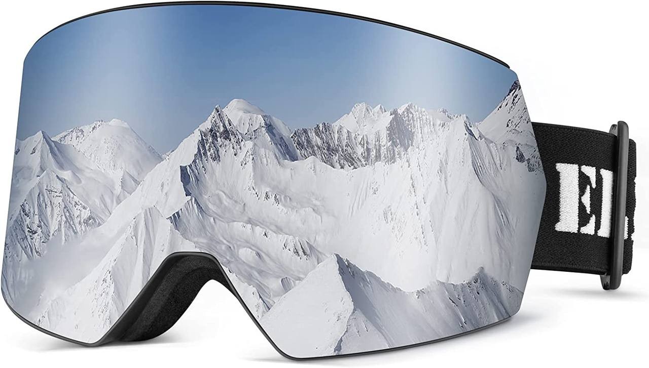 Elimoons Ski Goggles, Interchangeable Lens Snowboard Goggles, Anti Fog UV Protection Snow Goggles for Men,Women,Adults,Youth