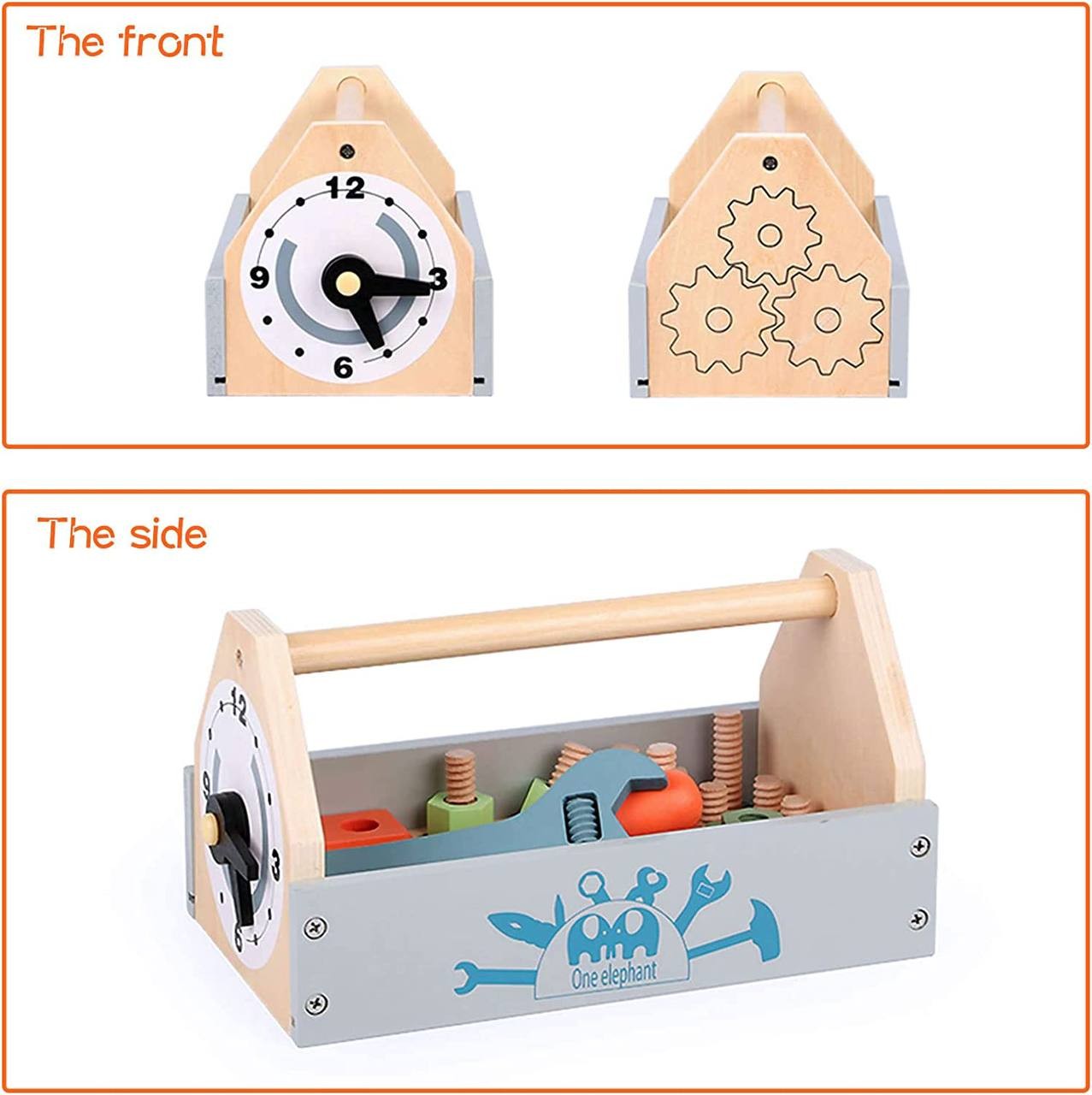 PETKABOO Kids Workbench Set,Toddler Tool Set,Mini Wooden Play Tool,Screw and nut disassembly to Enhance Children's Thinking and Operational Ability. Gifts for 3 Kids,Toddler