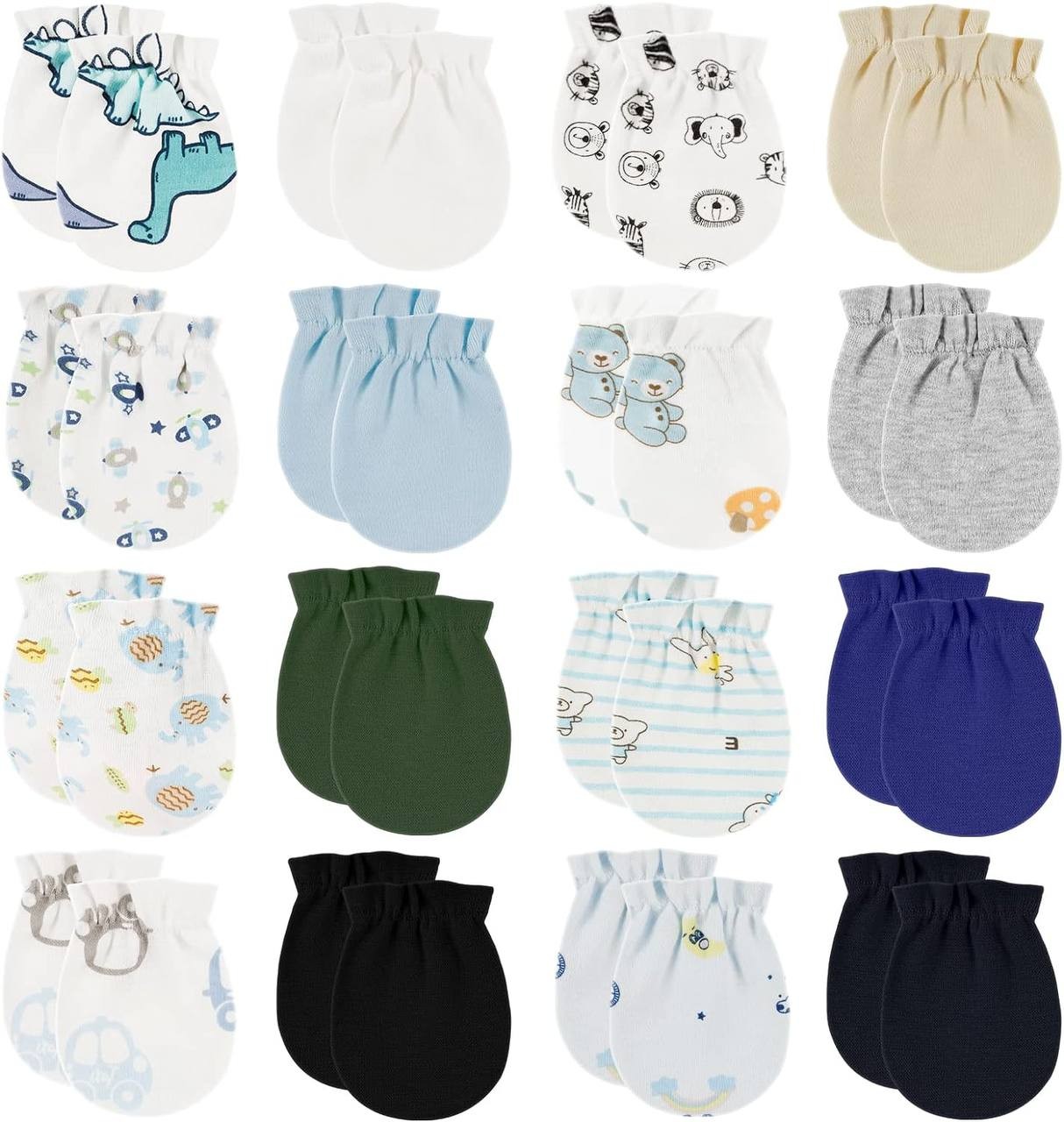 ONESING 16 Pairs Baby Mittens Newborn Mittens No Scratch 0-6 Months Warm Mittens for Newborn Baby Boys Girls