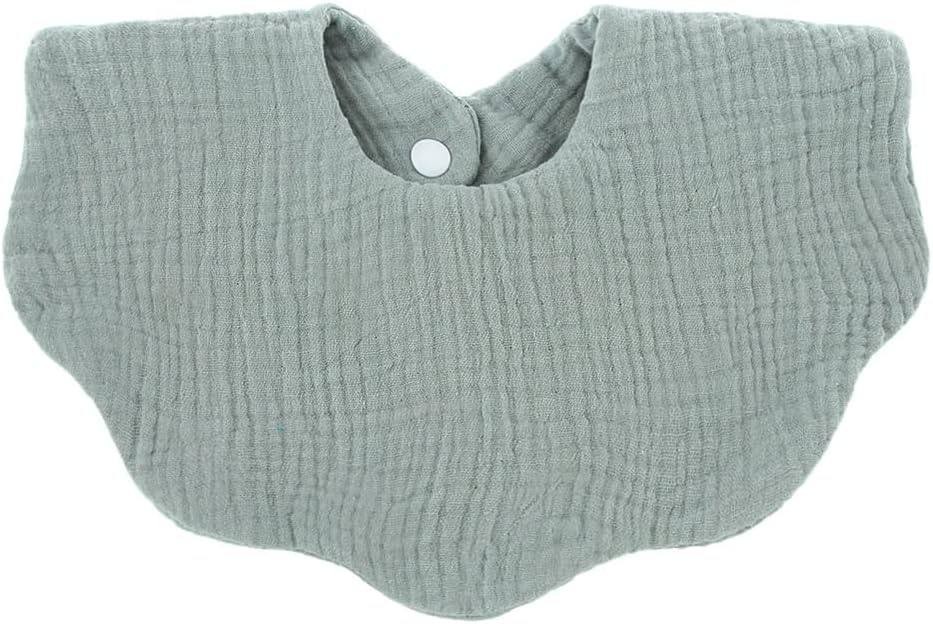 Surakey Baby Bandana Drool Bibs, Muslin Bibs for Drooling Teething Cotton Absorbent Hypoallergenic Pullover Newborn (Green)