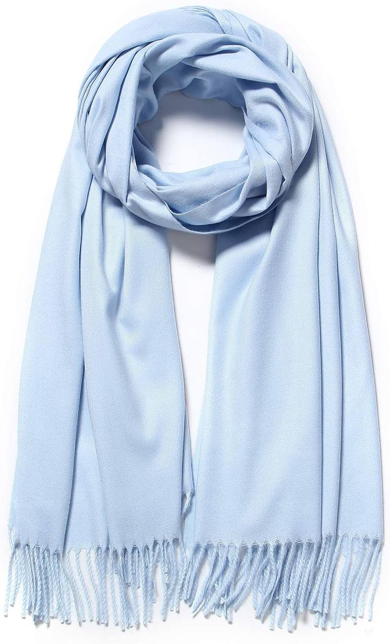 Cindy & Wendy Large Soft Cashmere Silky Pashmina Solid Shawl Wrap Scarf for Women