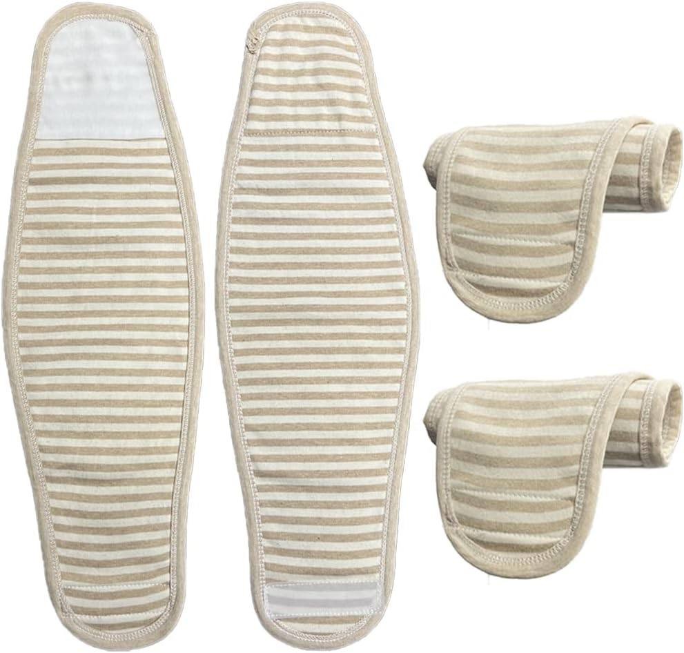 Topwon Umbilical Cord Cover for Newborn Baby Belly Button Band, 4 Pack Cotton Belly Binder Hernia Care Navel Truss Wrap New Born Must Have Shower Gift